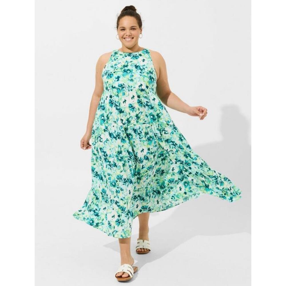 Torrid Maxi Halter Tiered Dress 0X